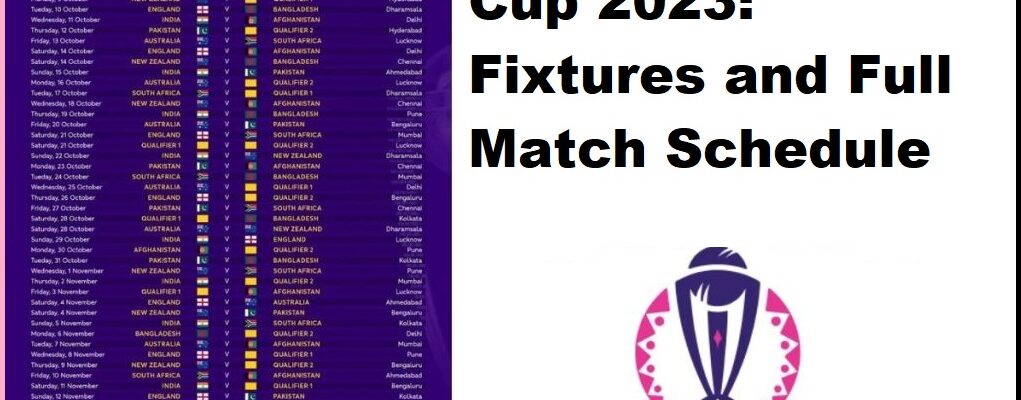 ICC Cricket World Cup 2023 schedule